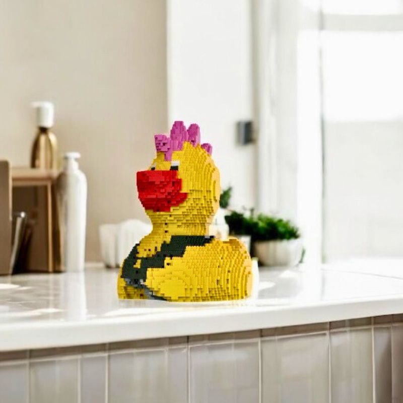 Toy duck made of LEGO bricks