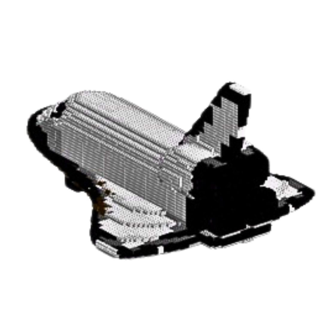 a 3d Brick model of a space shuttle