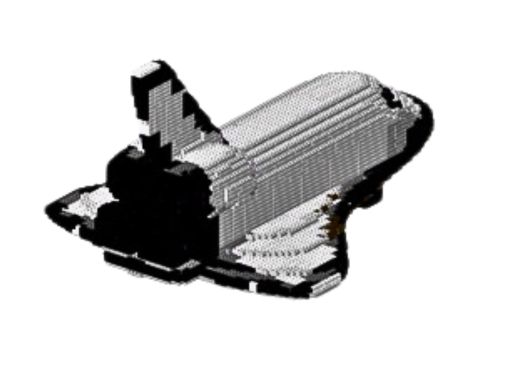 a 3d Brick model of a space shuttle