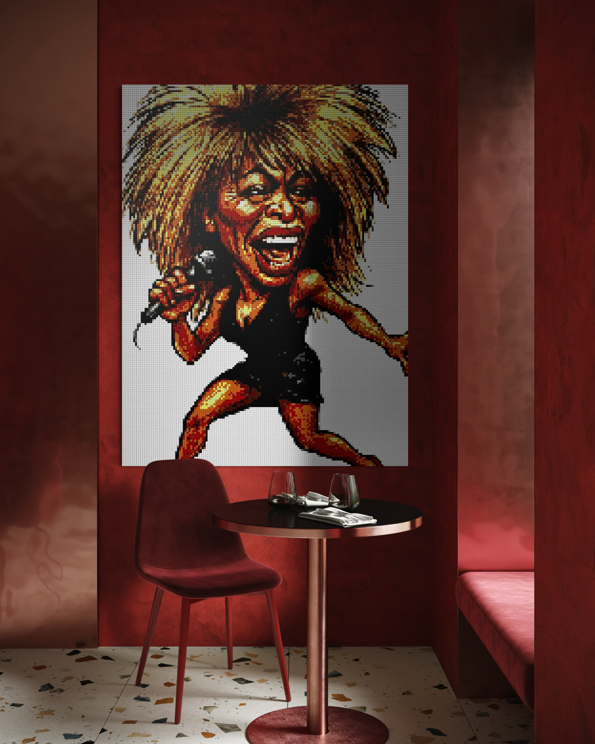 LEGO Brick Mosaic Tina Turner LEGO Brick Mosaic Tina Turner