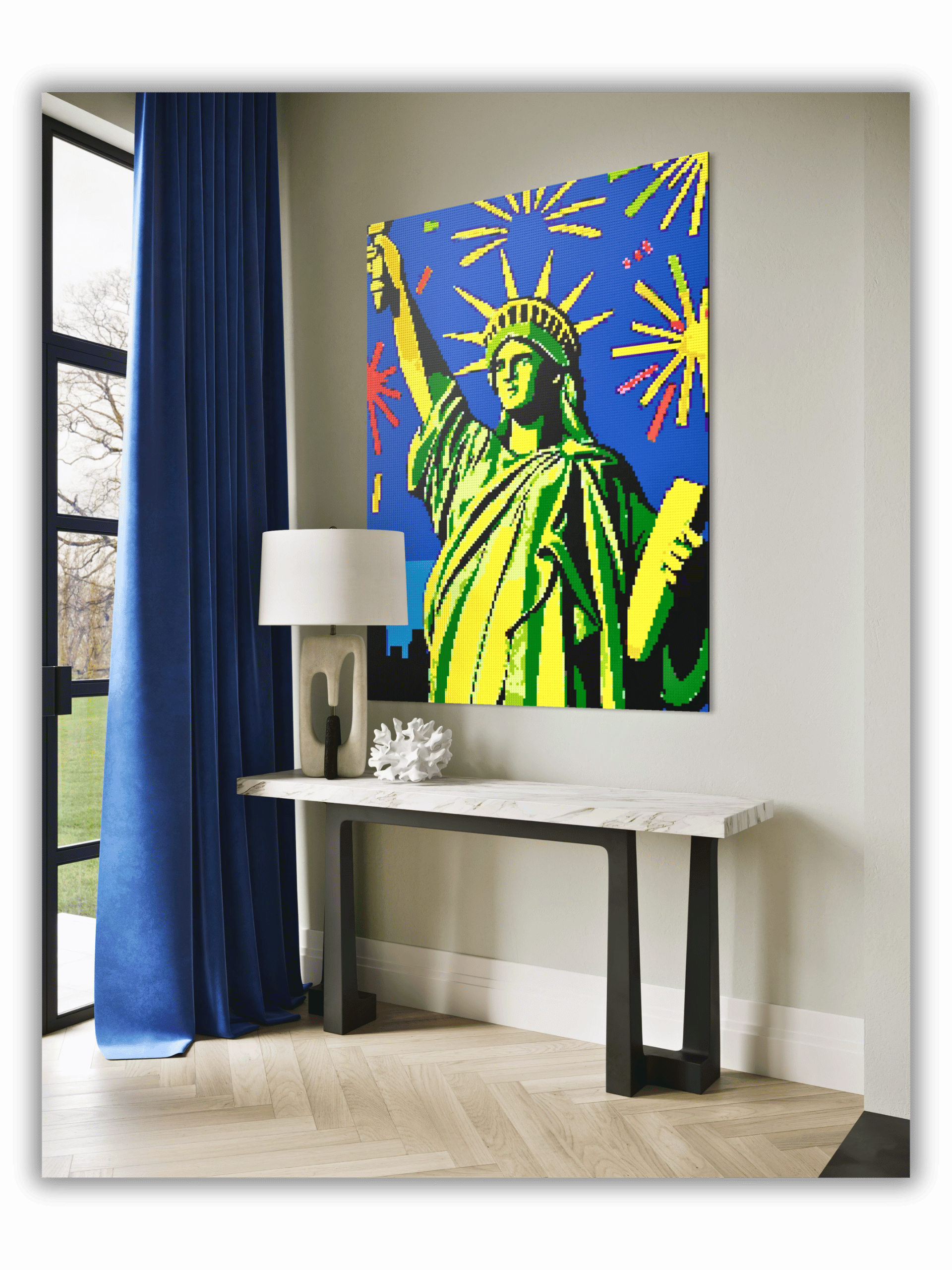 The Statue of Lady Liberty Brick Mosaic Wall Art
