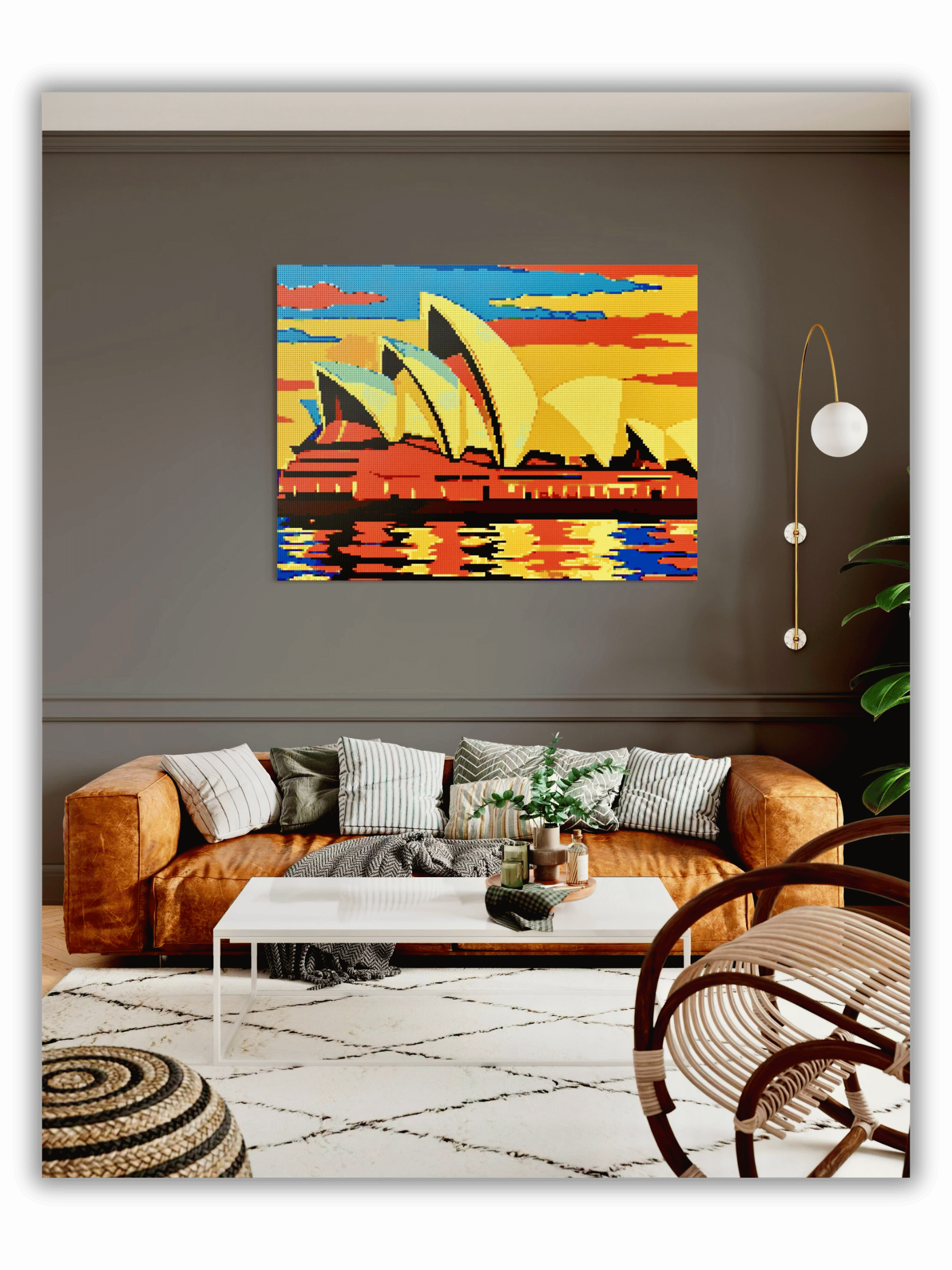 Sydney Opera House Brick Mosaic Wall Art 200x150 stds