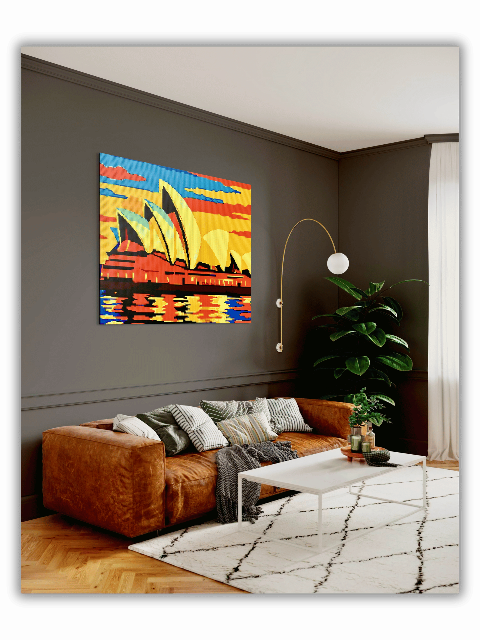 Sydney Opera House Brick Mosaic Wall Art 200x150 stds