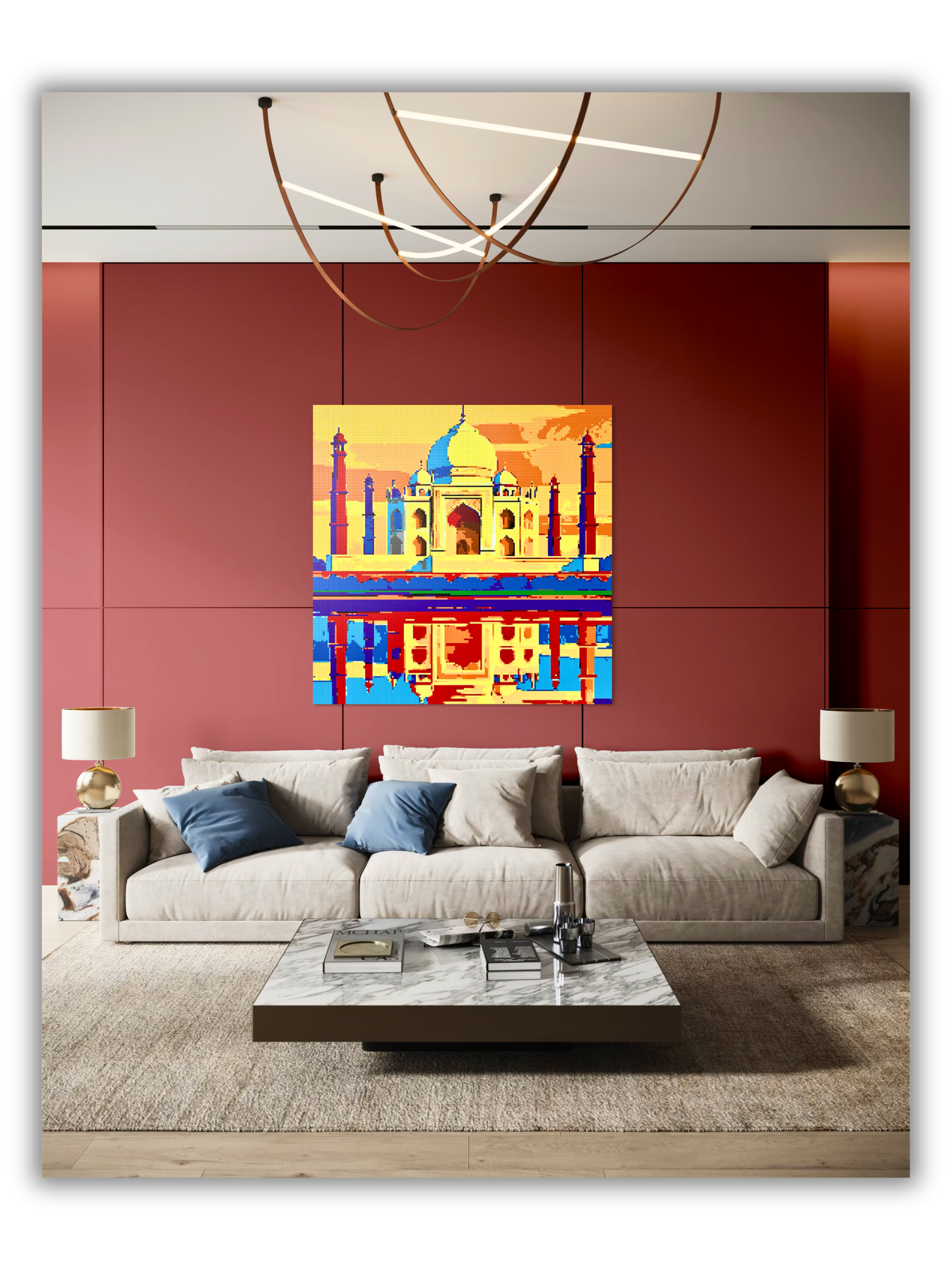 Taj Mahal LEGO Brick Mosaic free build plan